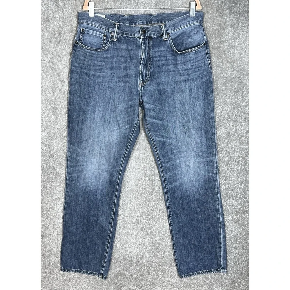 GAP Straight Vintage Jeans Mens Size 36x32‎ Blue Cotton 5 Pocket Denim